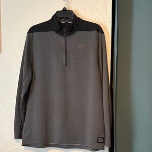Nike Black and Gray Quarter-Zip Pullover